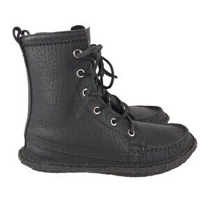 Quoddy Bison Leather Crepe Wrapped Chukka Boots US 7 Womens Black $350
